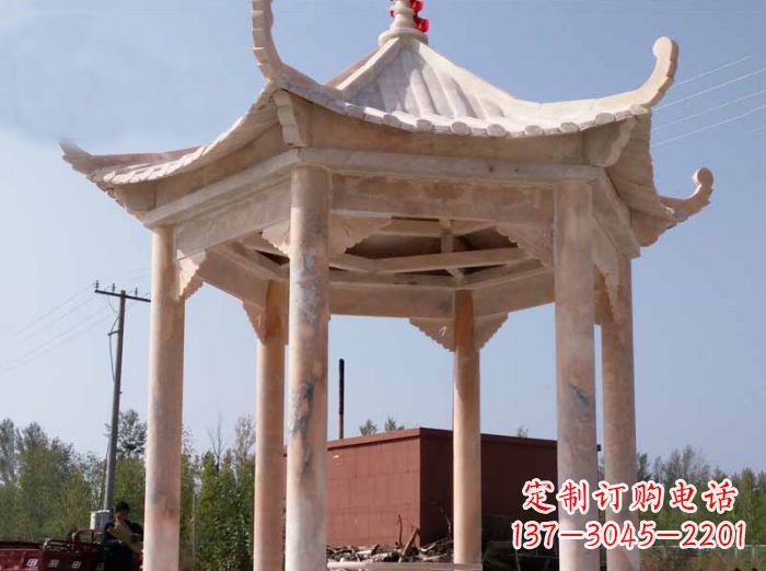 淄博红六角凉亭雕塑