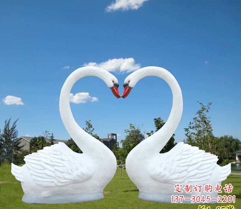 淄博玻璃钢仿真天鹅雕塑