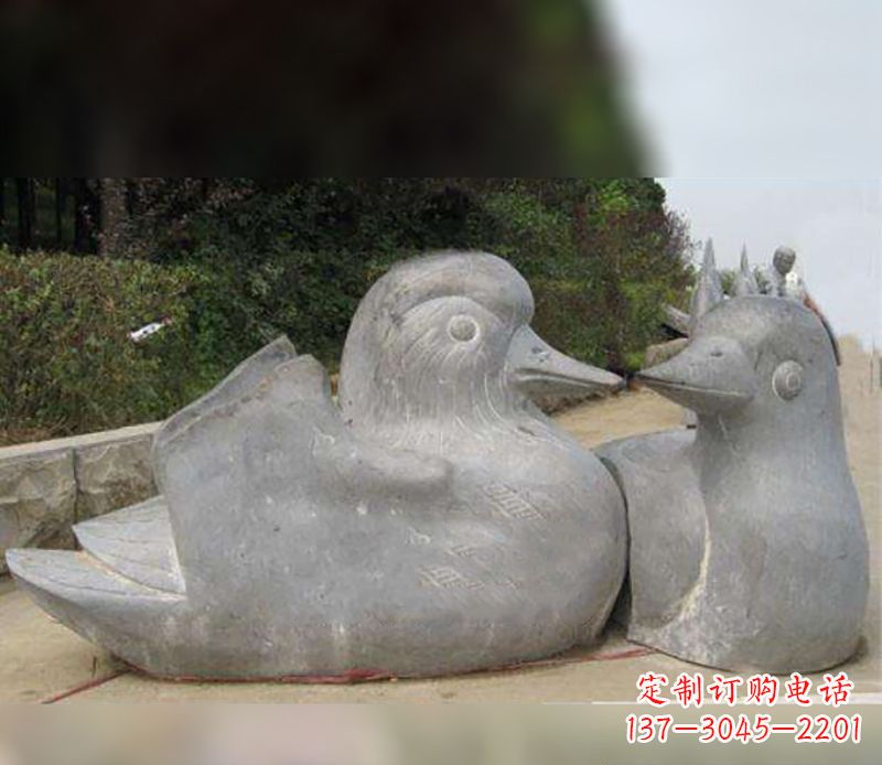 淄博中领雕塑传统鸳鸯石雕