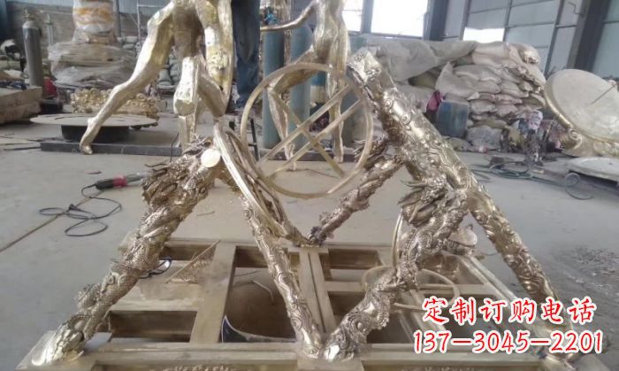 淄博古代浑天仪铜雕 (2)