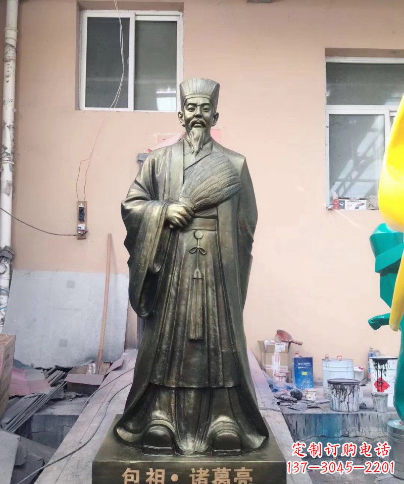 淄博中领雕塑经典传承,诸葛亮铜雕!