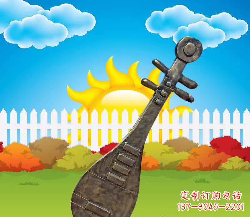 淄博古代琵琶广场乐器铜雕