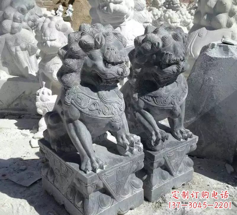 淄博古典青石狮子雕塑