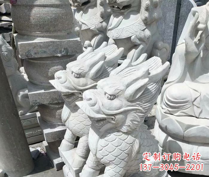 淄博古代神兽大理石麒麟石雕 (3)