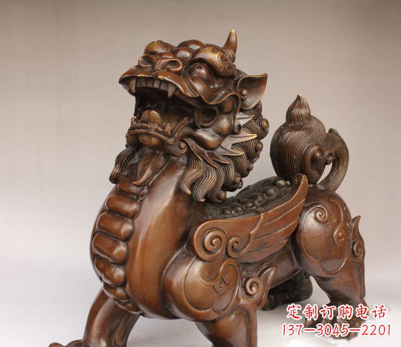 淄博古代神兽貔貅铜雕 