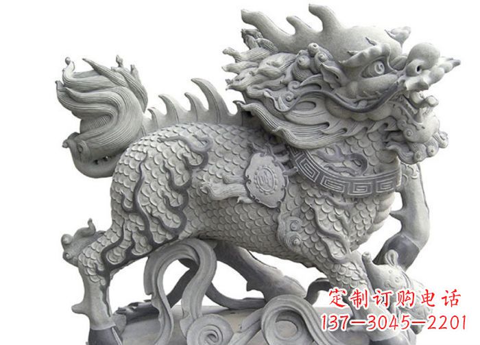 淄博中领雕塑|精美古典麒麟雕塑