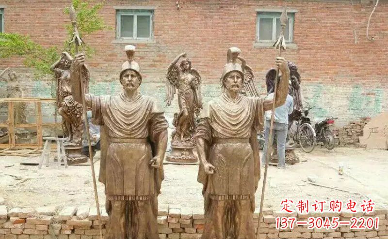 淄博古罗马风情,精致雕刻的“战士雕塑”
