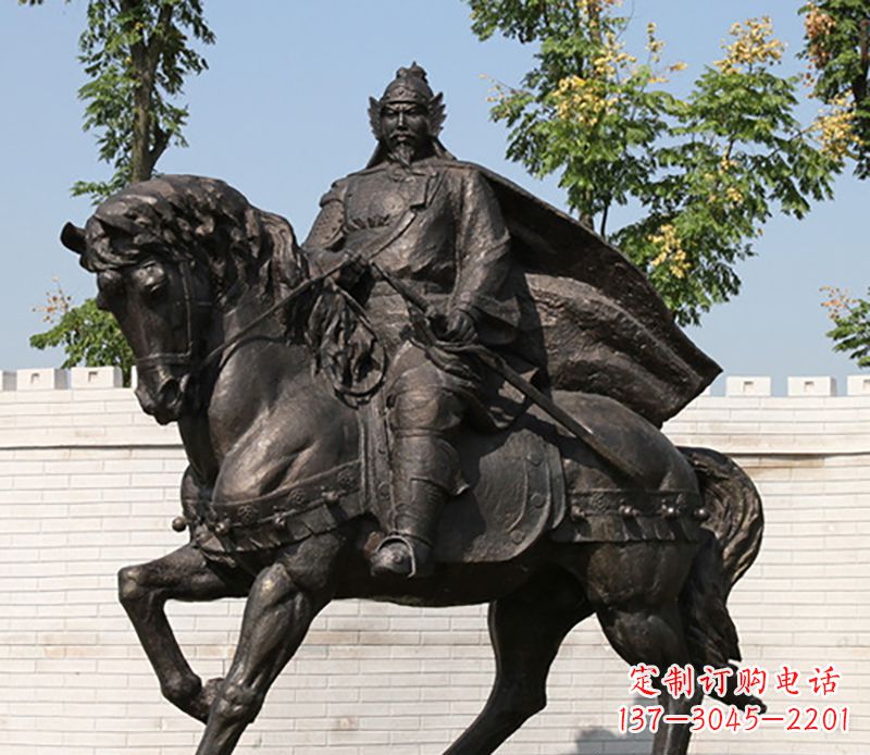 淄博古人将军骑马骑马铜雕