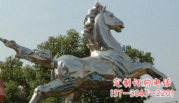 淄博广场不锈钢奔马雕塑 (2)