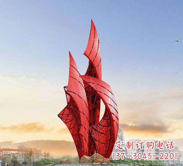 淄博不锈钢抽象船帆雕塑