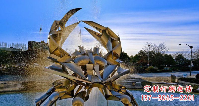 淄博优美雅致的不锈钢螃蟹抽象雕塑