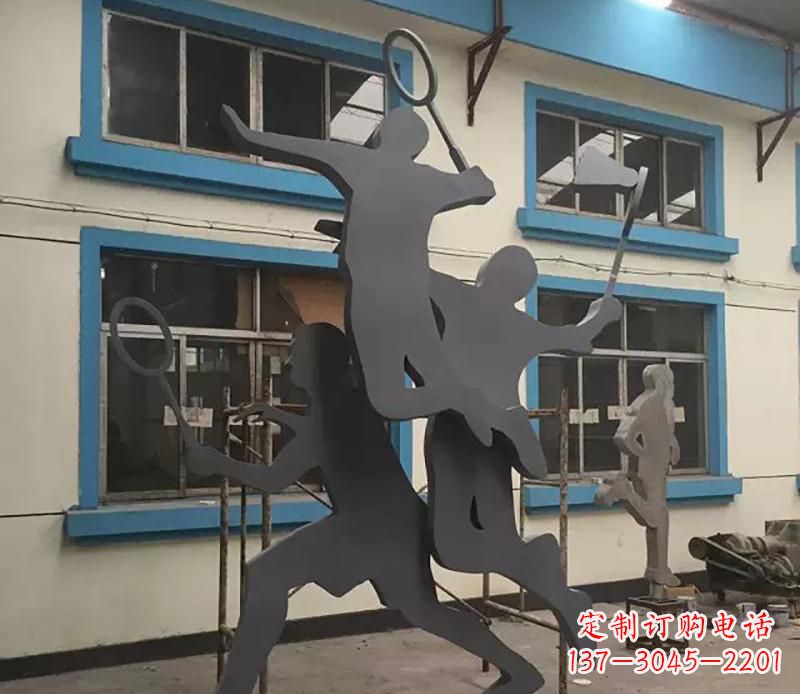 淄博不锈钢羽毛球运动雕塑