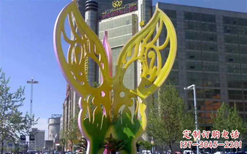 淄博广场不锈钢雕刻蝴蝶雕塑