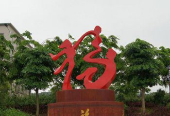 淄博精致大气的不锈钢抽象福字雕塑