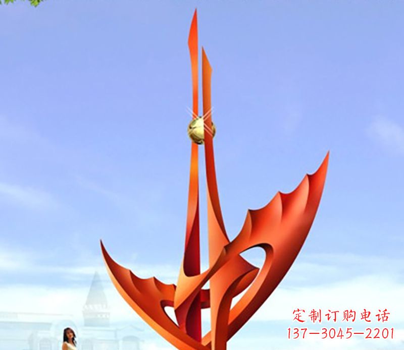 淄博不锈钢火炬抽象雕塑