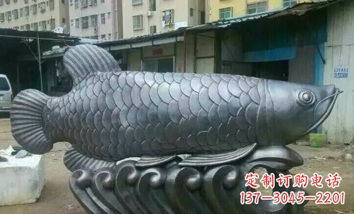 淄博精雕细琢的不锈钢金龙鱼雕塑