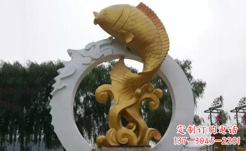 淄博广场不锈钢金龙鱼雕塑