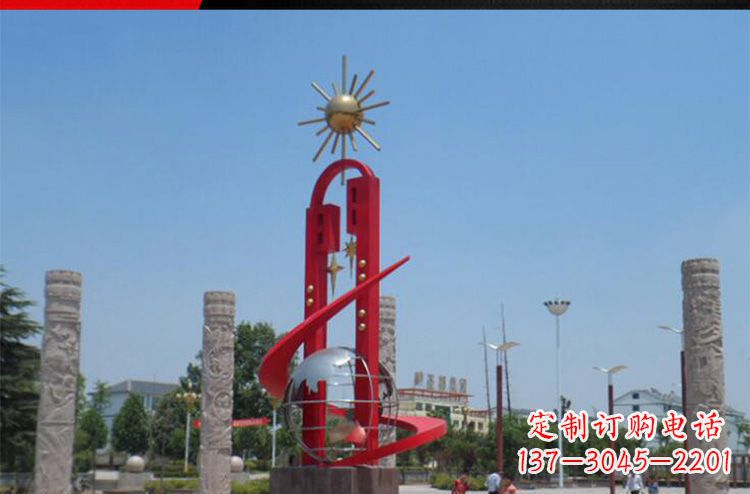 淄博精美不锈钢太阳花雕塑