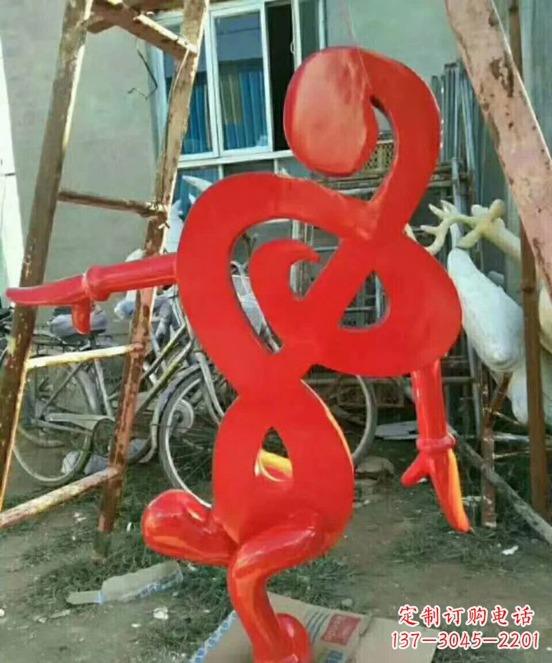 淄博中领雕塑-不锈钢音符抽象雕塑
