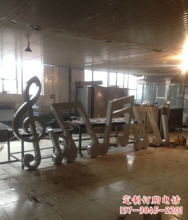 淄博精致不锈钢音符景观雕塑