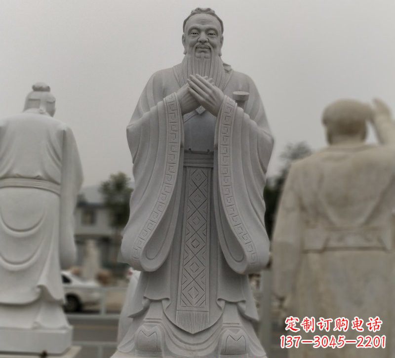淄博广场大理石孔子石雕