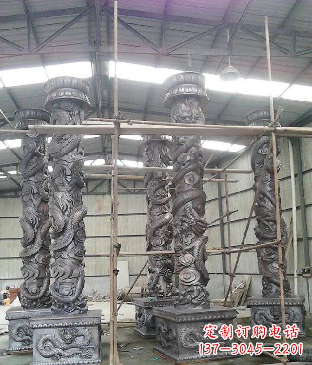 淄博传统艺术雕刻精美大型仿铜龙柱