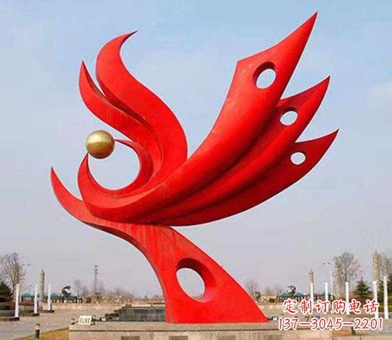 淄博广场凤凰宝地不锈钢雕塑