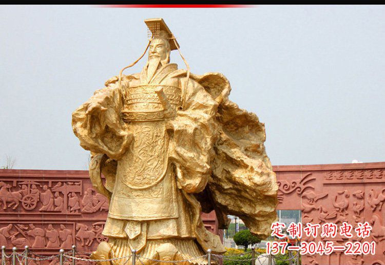 淄博广场古代皇帝刘邦铜雕