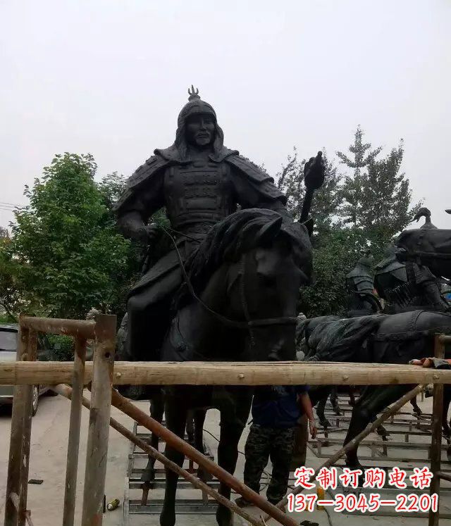 淄博广场古代将军骑马景观铜雕