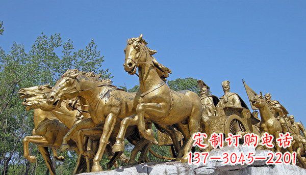 淄博广场古代马车景观铜雕