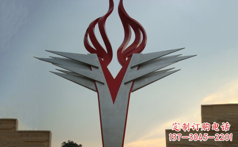 淄博广场火炬不锈钢雕塑_1