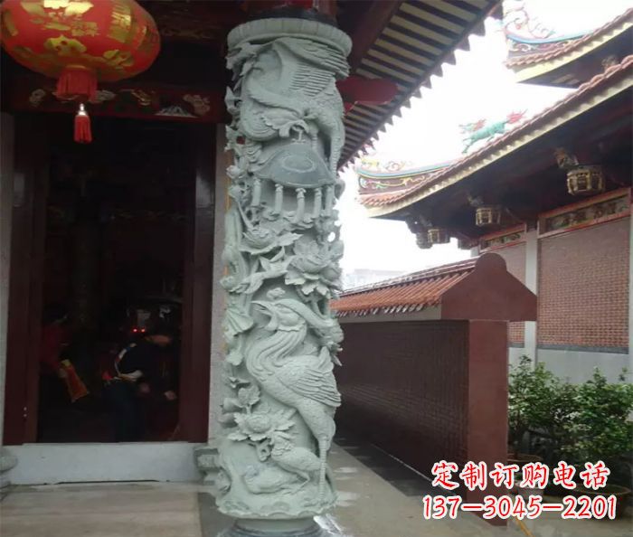 淄博广场景观大理石龙柱石雕_2