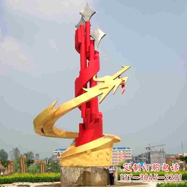 淄博中领雕塑出品的活力龙形不锈钢雕塑