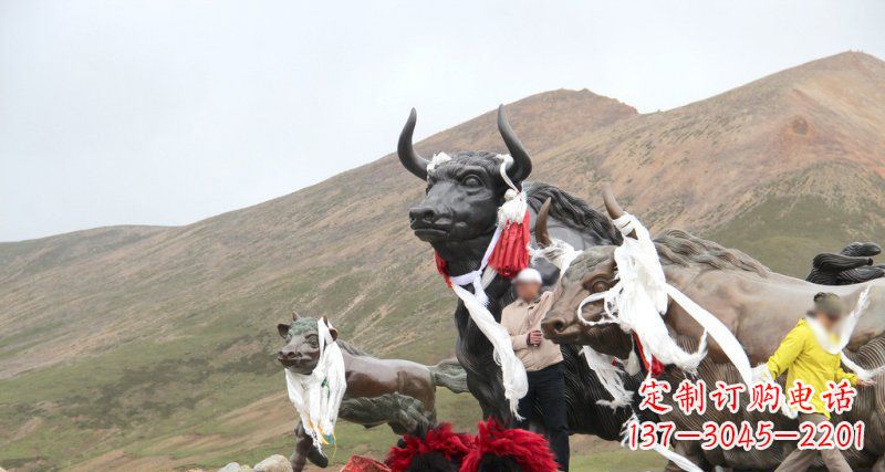 淄博完美纪念:牦牛景观铜雕