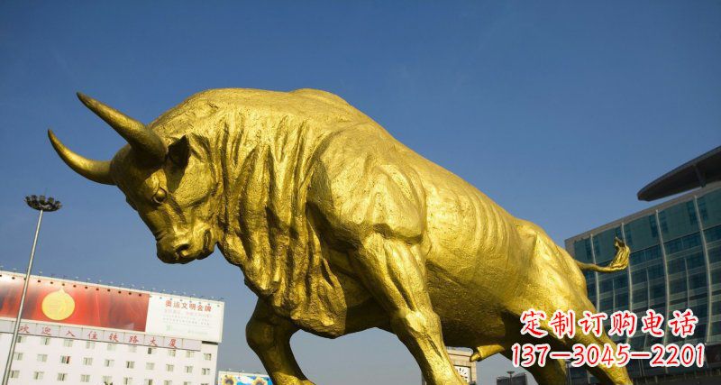 淄博广场牛动物铜雕