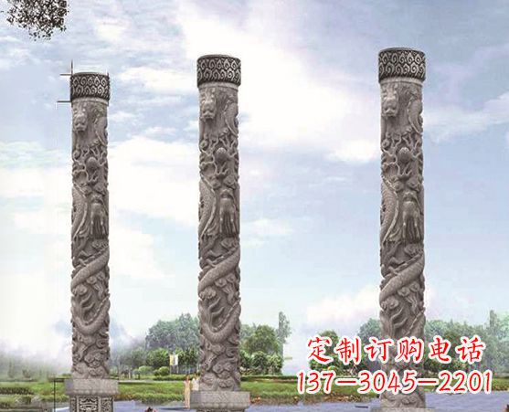 淄博广场盘龙柱景观石雕