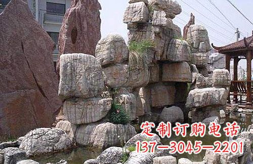 淄博引领艺术，华丽山水：龟纹石假山雕塑