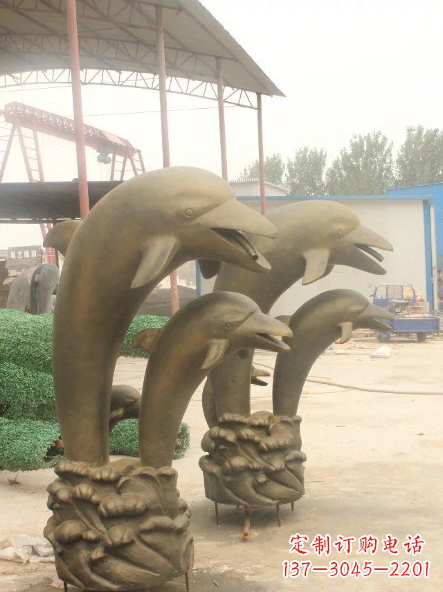 淄博海豚之美,艺术铸就——铜质海豚雕塑