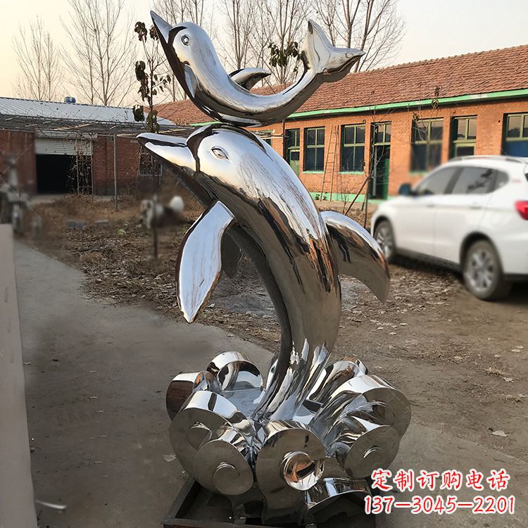 淄博海豚不锈钢雕塑,带来动人惊喜
