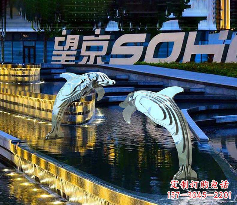 淄博可爱海豚不锈钢雕塑