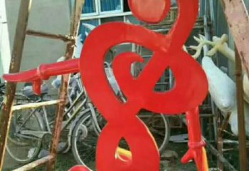 淄博中领雕塑-不锈钢音符抽象雕塑
