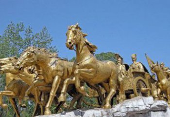淄博中领雕塑：精美古典马车铜雕