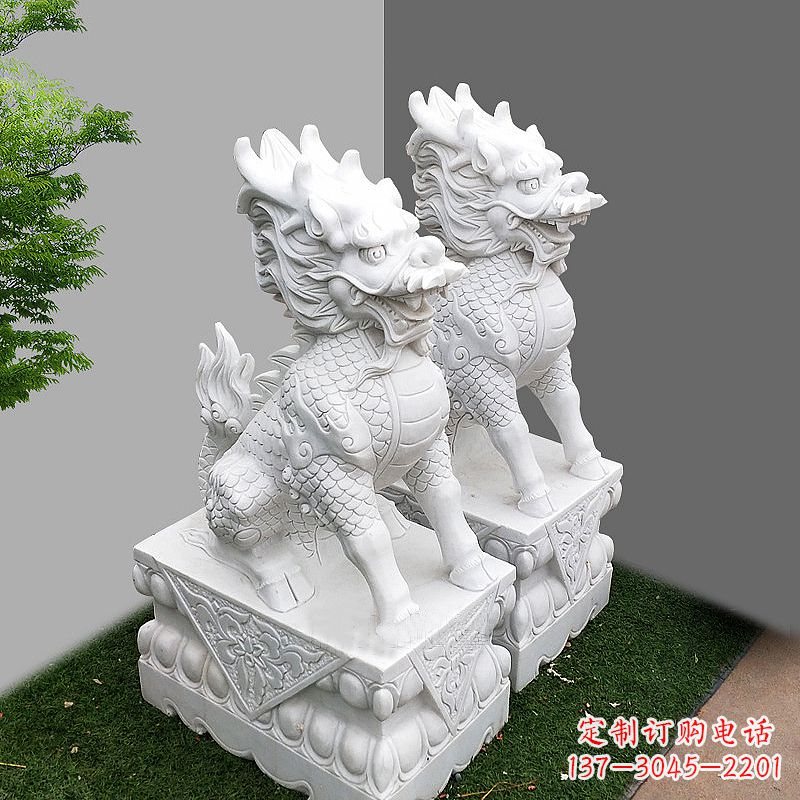 淄博汉白玉大门石麒麟