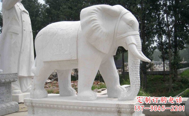淄博汉白玉大象雕塑