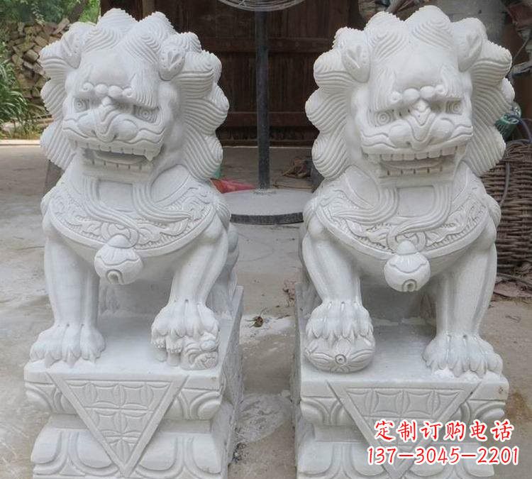 淄博汉白玉古代狮子雕塑