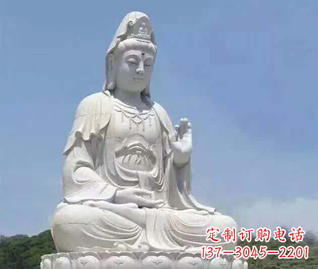 淄博精致汉白玉观音雕塑