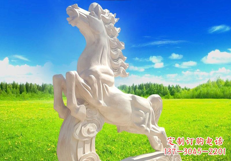 淄博汉白玉广场奔马石雕