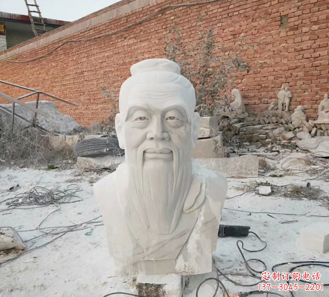 淄博汉白玉孔子雕塑校园烈士名人石雕 
