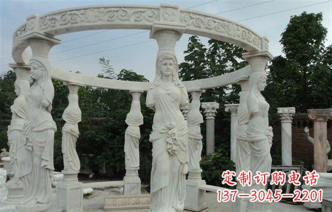 淄博汉白玉欧式凉亭雕塑