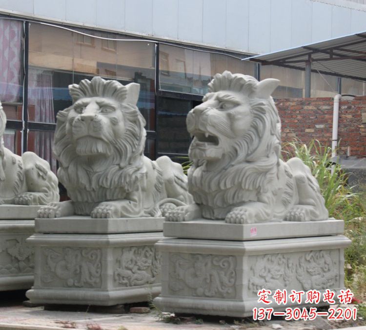 淄博汉白玉欧式狮子石雕